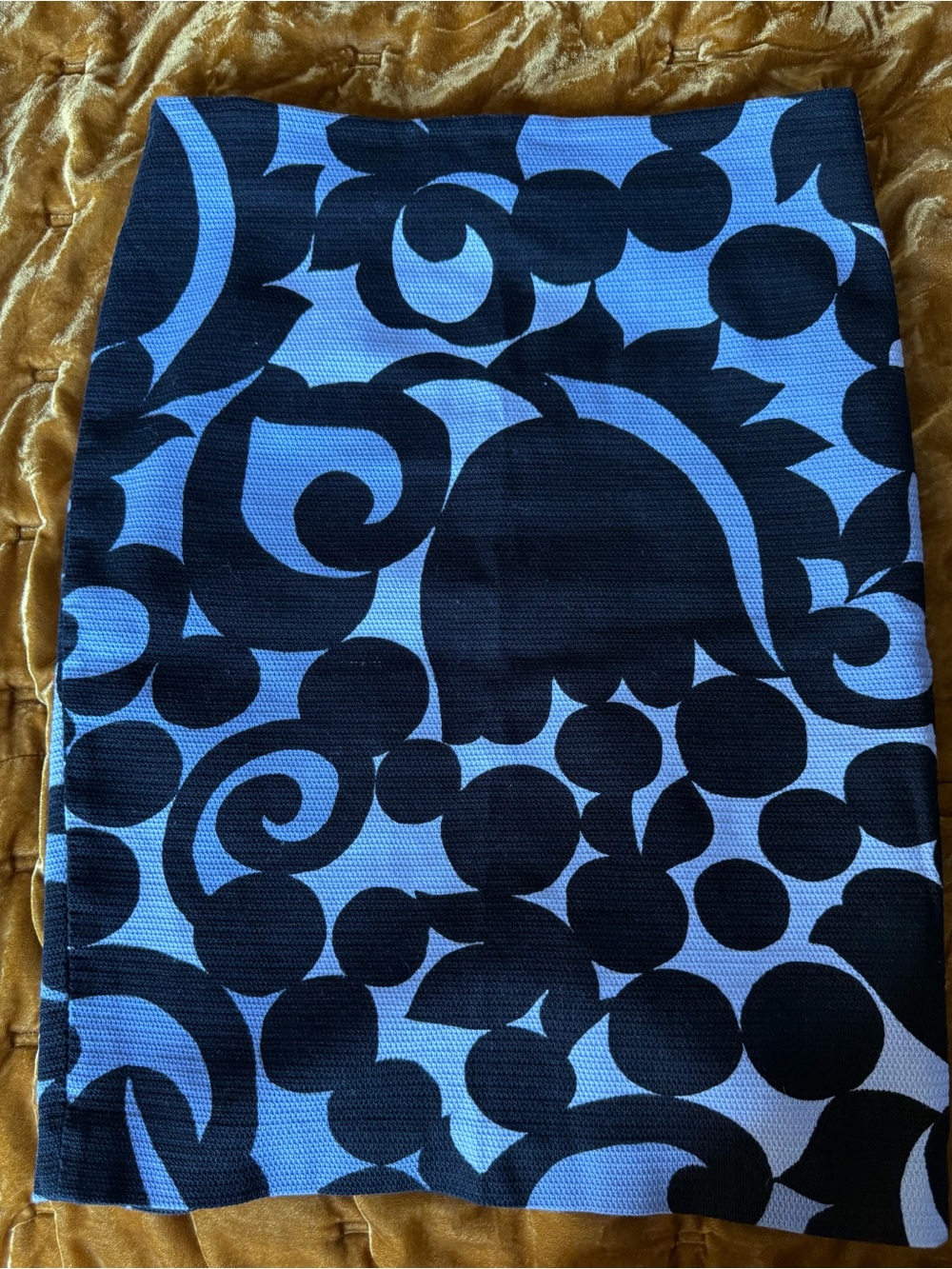 Ann Taylor Blue and Black Graphic Pencil Skirt
